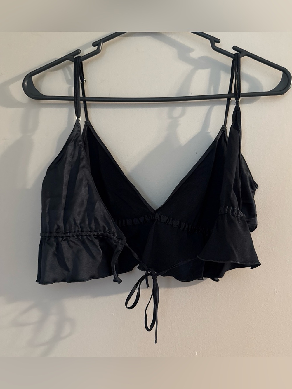 Black Women's Satin-Trim Bandeau Bralette